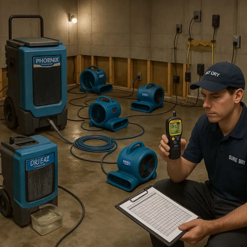 Structural Drying and Dehumidification process in Mitchellville, IA